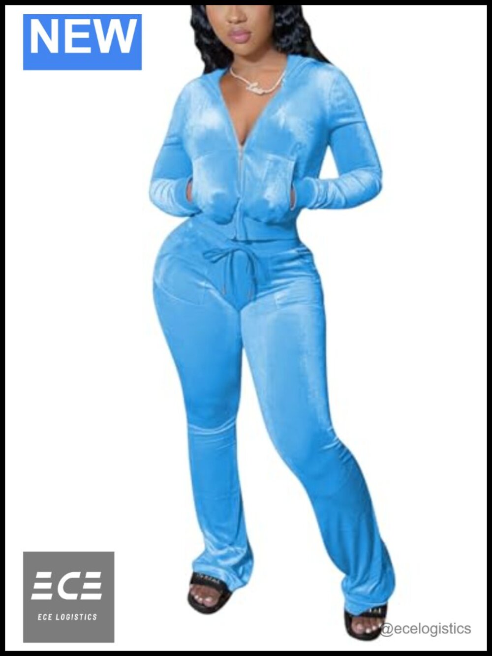 Women's 2 Piece Velour Tracksuit Zip Crop Hoodie Flared Pants Set with Pockets